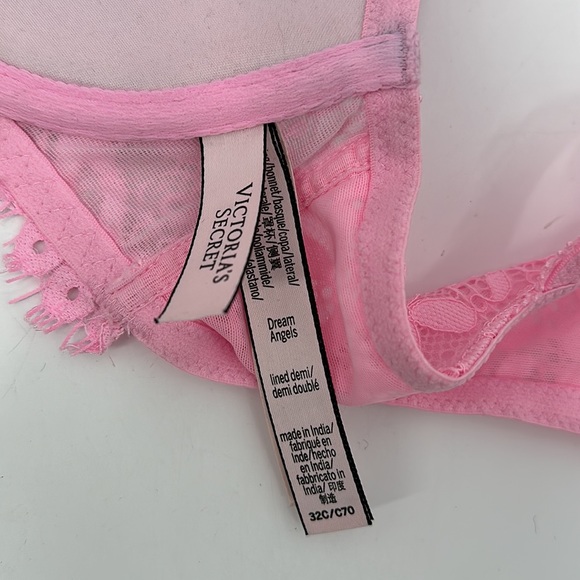 Victoria’s Secret Bra size 32C Dream Angels pink lace front closure - Picture 8 of 10